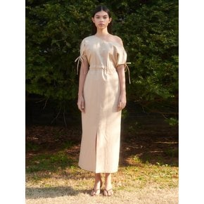 TULIP LONG DRESS (BEIGE)