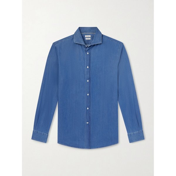 브루넬로쿠치넬리 컷어웨이 칼라 리넨 셔츠 46376663163000483