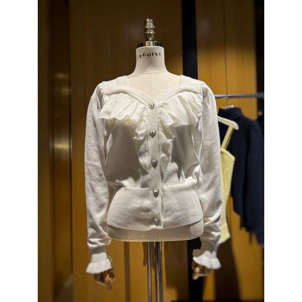 [시흥점] 여성 하트넥 러플 니트 가디건 (ES1JK201)