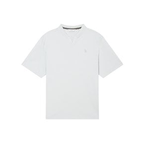 [24SS] [PREMIER COOL] 라이트그레이 슬릿넥 반팔 티셔츠 HZTS4B503G1