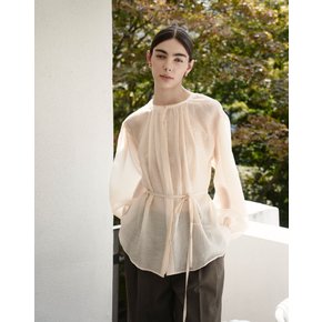 라운드넥 스트랩 블라우스 스킨 베이지 ROUND NECK STRAP BLOUSE SKIN BEIGE