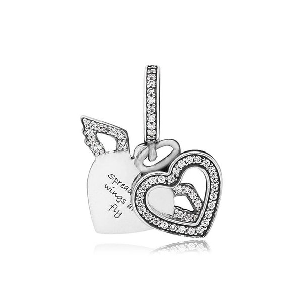 판도라 798485C01 하트 엔젤 윙스 댕글 참