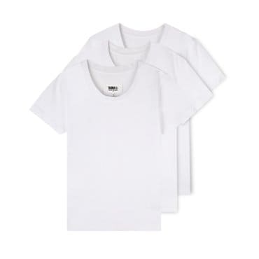 메종마르지엘라 종마르지엘라 여성 MM6 로고 3팩 화이트 반팔티 S52GC0189 S23901 100