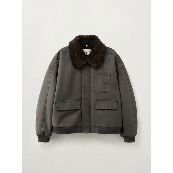 신세틱 스웨이드 블루종 점퍼_다크 브라운