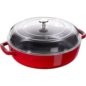 영국 스타우브 후라이팬 Staub Cast Iron Saute Pan Cherry Red 33 x 26 12 cm 1682426