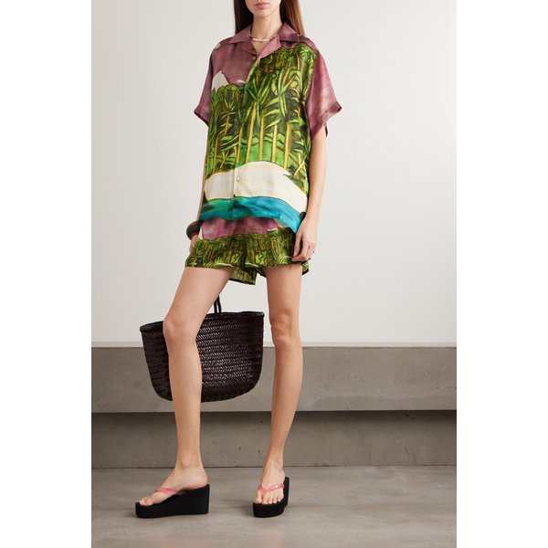 돈데 에스테반 라 시에라 프린트 실크 새틴 쇼츠 46376663162977404