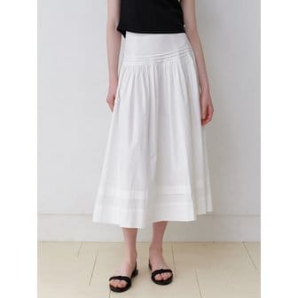 리엘 Powder pintuck skirt (white)