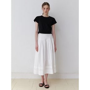 Powder pintuck skirt (white)