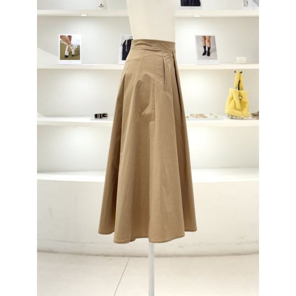[여주점] 여성 언발란스 주름 플레어 스커트 (L262PSD045)
