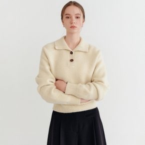 신디 라쿤 카라 니트_베이지 / CINDY RACCOON COLLAR KNIT_BEIGE