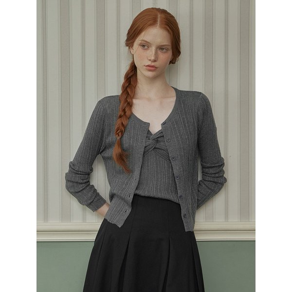 뮤튼 트위스트 슬리브리스&가디건 세트