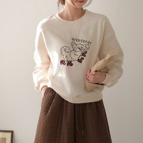 윈터리여성 루즈핏 양기모 맨투맨 따뜻한 겨울 티셔츠