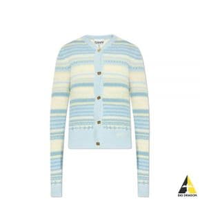 24FW BLUE STRIPED SOFT WOOL CARDIGAN (K2257 271) (스트라이프 소프트 울 가디건)