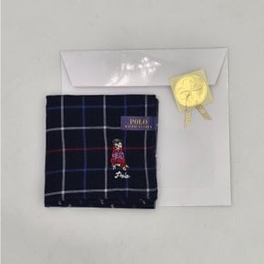 랄프로렌 곰돌이자수 체크 타월손수건 bearcheck-3