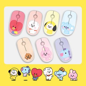 내 손안의 BT21 무선마우스 베이비 무소음 귀여운 캐릭터 우주스타  치미 타타 슈키 쿠키 코야 알제이 망 소리안나는 예쁜 굿즈