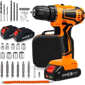 일본 블랙앤데커 드릴 Electric Screwdriver Drill 21 V Driver 1500 mAh 2 Batteries Included