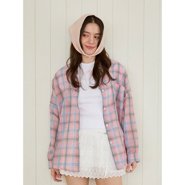 SUNLIT CHECK SHIRT_PINK
