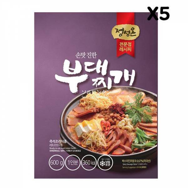 즉석국 FK 부대찌개 초원 600g X5 묶음배송 5가능