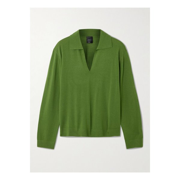 리셋 제임스 메리노 울 폴로 스웨터 그린 46376663162928883