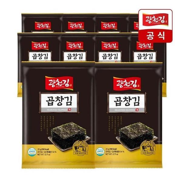 확대된 대표 [광천김] 곱창김 전장김 20g x 10봉 (조미)(1)