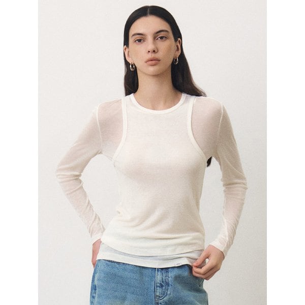 레이어드 긴팔 티셔츠_IVORY