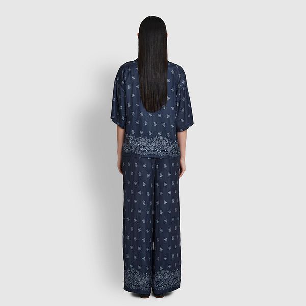 여 페이즐리 패턴 반팔 셔츠 J116203543058