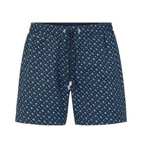 Mens Manu Logo Shorts In Blue Green 73865857