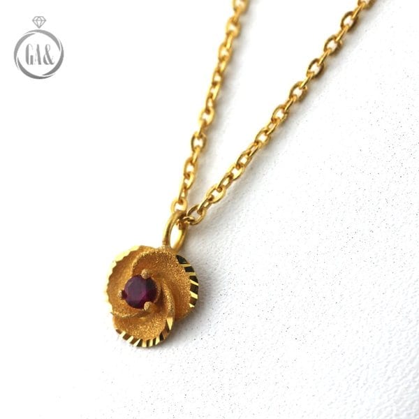 [가앤] 24k순금 큐 장미 체인 목걸이3.75g