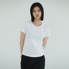 [5% 할인가 판매] Ribbed Cap Sleeve Top (White)