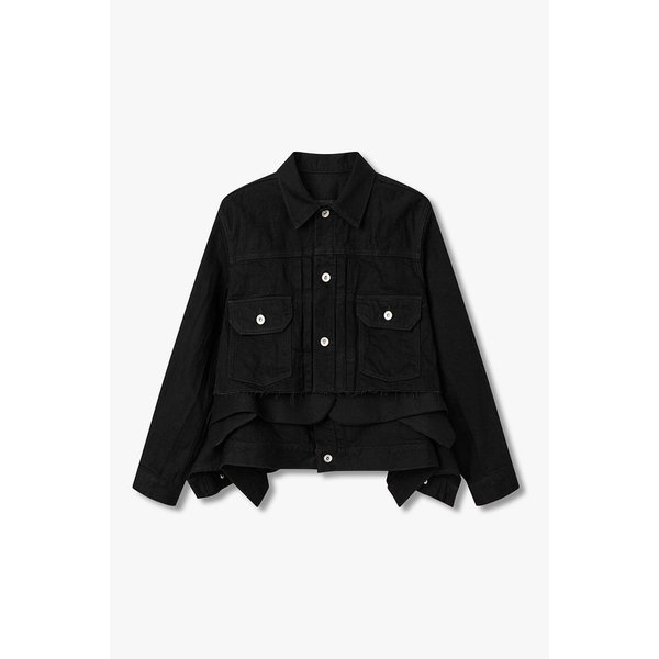 여성 멜턴 레이어드 데님 자켓 6415301511000