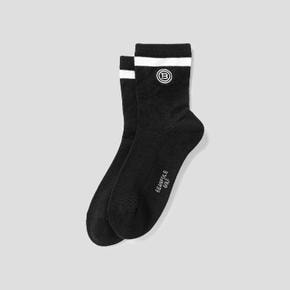 FW25 여성 스트라이프 미들삭스 - 블랙 (BE58KTA125)
