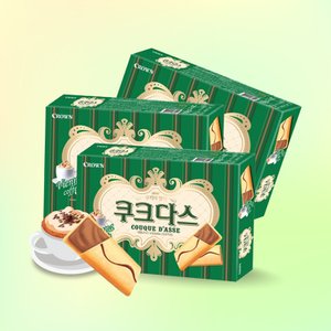 너만아는과자점 크라운 쿠크다스 비엔나커피 288g x 3통 /사무실간식