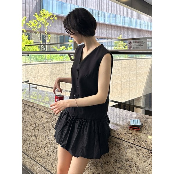 Tailored Balloon Mini Dress_Black