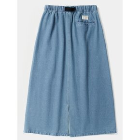 SL-LABEL BELTED DENIM SKIRT 라이트데님