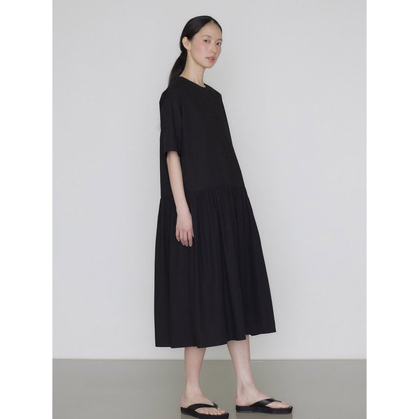 Full summer cotton dress black