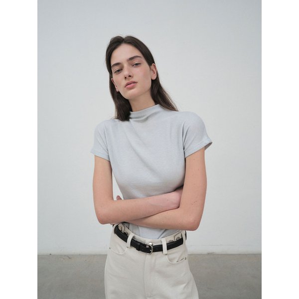 [리퍼브] 25 Fall_ Milk Blue Half Neck T-Shirt