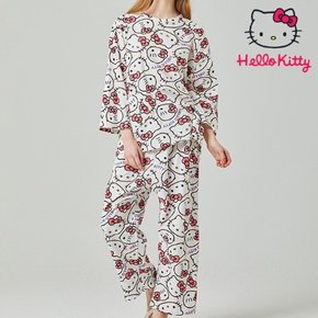 산리오 헬로키티 프리미엄 홈웨어 키티 긴소매 긴팔 상하세트 부드러운 면잠옷 HK-4500
