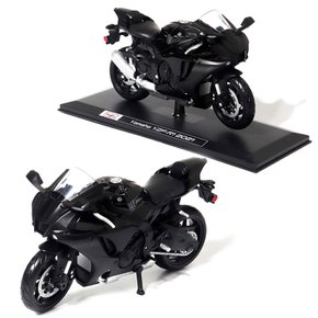 1:12 스탠드 야마하 YZF-R1 2021 블랙 오토바이 미니카 피규어