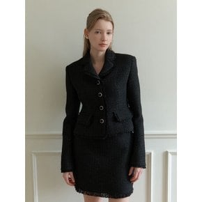 TINA Fringe Tweed Tailored Jacket / Black(2color)