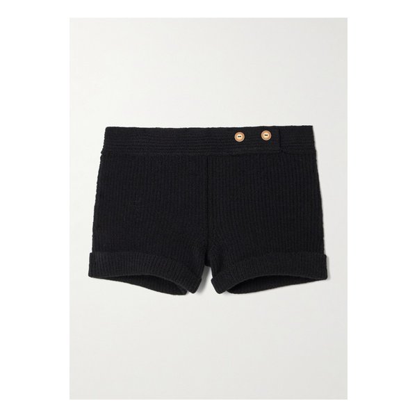 디하 버튼 장식 골지 울 혼방 쇼츠 블랙 46376663162944473