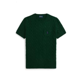 폴로 랄프 로렌 여성 케이블 울 캐시미어 숏 슬리브 스웨터(WMPOSWENC021271300)