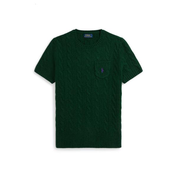 여성 케이블 울 캐시미어 숏 슬리브 스웨터(WMPOSWENC021271300)