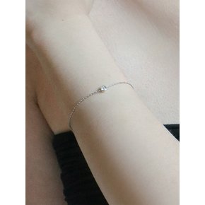 SILVER925 베젤 큐빅 체인 팔찌