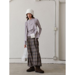 DUMPLING STRING PANTS - ASH BROWN CHECK