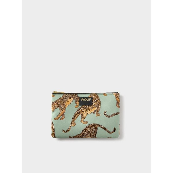 WO데일리 에메랄드레오파드 파우치 21x14x1
