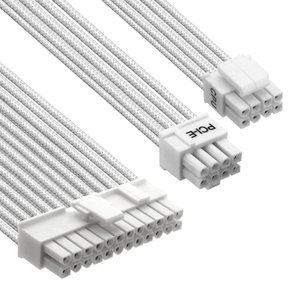 튜닝 연장 16AWG 슬리빙 케이블 화이트 30cm CPU 메인보드 PCI-E