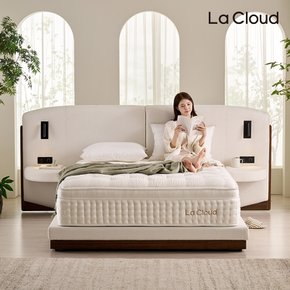 하이엔드 리누엘 호텔침대 패널 일체형 와이드 LED조명  패브릭 침대프레임 Q/K