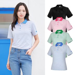 [빌트모아] 여성 골프웨어 아이스 스트라이프 폴로 티셔츠