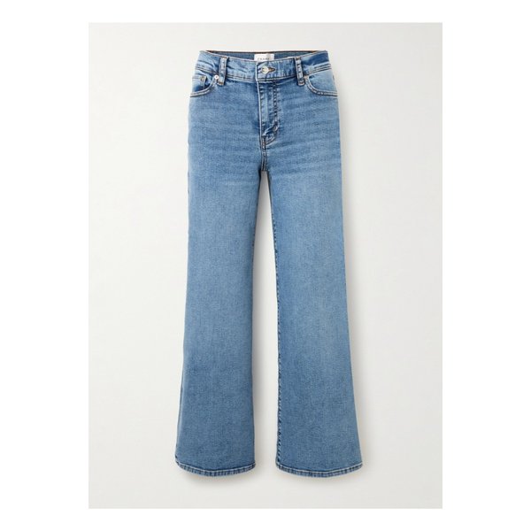 르 픽시 슬림 팔라조 하이라이즈 와이드 스트레치 진 미드 데님 1647597350117383