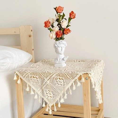 손뜨개 테슬 포인트 레이스 식탁보 3size 4